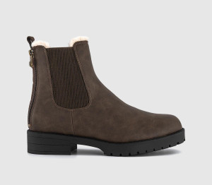 Blowfish Womens Dover Fur Lined Chelsea Boots Dark Brown, 8