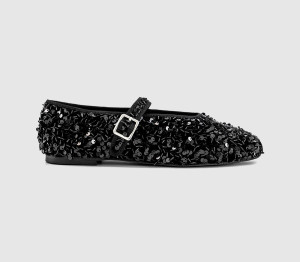 OFFICE Womens Firework Sequin Ballet Shoes Black, 4