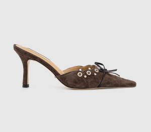 Tony Bianco Womens Shae Mule Heels Espresso Suede Brown, 8