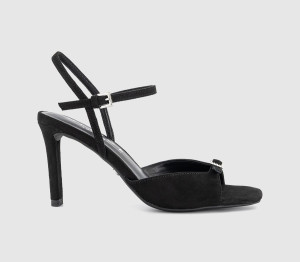 OFFICE Womens Heart Embellished Buckle Heeled Sandals Black, 6