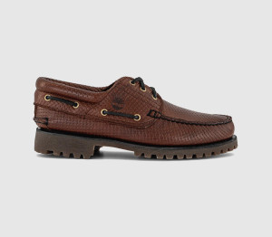 Timberland Mens Authentic Men's Boat Shoes Medium Brown Full Grain Leather, 8