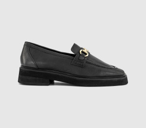 OFFICE Womens Follow Snaffle Trim Square Toe Loafers Black Leather, 7