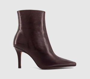 OFFICE Womens Alexis Heel Ankle Boots Burgundy Leather Red, 9