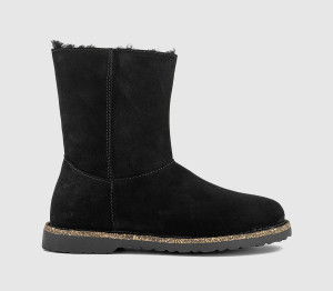 Birkenstock Womens Uppsala Zip Shearling Boots Black, 5