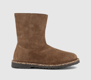 Birkenstock Womens Uppsala Zip Shearling Boots Dark Tea Black, 4