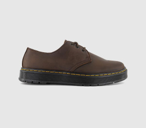 Dr. Martens Mens Brookline Lo 3 Eye Shoes Dark Brown Crazy Horse, 10