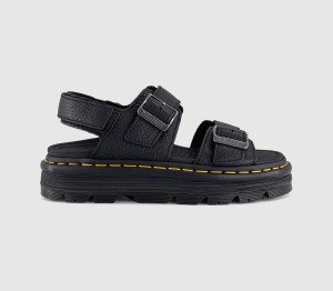 Dr. Martens Zebzag Sandals Black Pisa Leather, 5