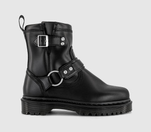 Dr. Martens Womens Anistone Harness Ankle Boots Black Orleans, 3