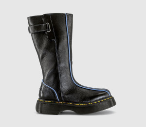 Dr. Martens Womens Buzz Hi Boots Black Milled Gloss, 7