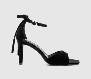 OFFICE Womens Hypnotise Bow Back Heeled Sandals Black Velvet, 4