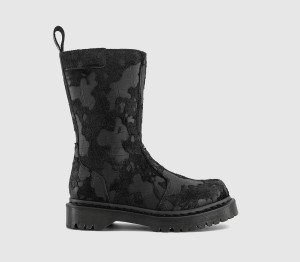 Dr. Martens Womens Rejena High Boots Black Croc Hair ON, 4