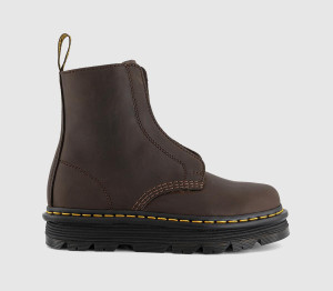 Dr. Martens Womens Zebzag Laceless Boots Dark Brown Wyoming, 8