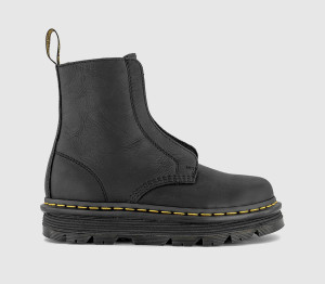 Dr. Martens Womens Zebzag Laceless Boots Black Wyoming, 7