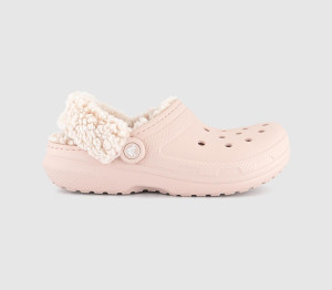 Crocs Womens Classic Fleece Lined Clogs Quartz White, 8
