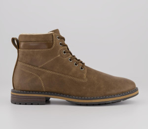 OFFICE Mens Brodie Borg Lined Lace Up Boots Tan, 10