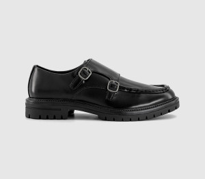 OFFICE Mens Marcus Chunky Monk Strap Shoes Black, 8
