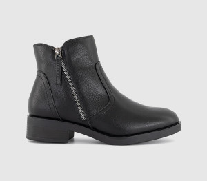 OFFICE Womens Agnes Side Zip Ankle Boots Black, 4