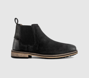 OFFICE Mens Bernard Nubuck Chelsea Boots Black, 11