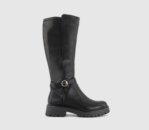 OFFICE Womens Kaia Buckle Detail Riding Boots Black, 5