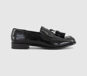 OFFICE Womens Fidget Round Toe Tassel Loafers Black, 3