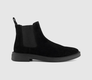 OFFICE Mens Baltimore Chelsea Boots Black Suede, 8