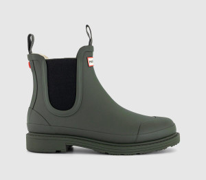 Hunter Boots Womens Elements Insulated Chelsea Dark Olive Green, 4