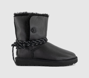 UGG Womens Bailey Tie Leather Black, 3