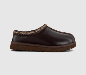 UGG Womens Tasman Leather Regan Slippers Ironwood Brown, 5