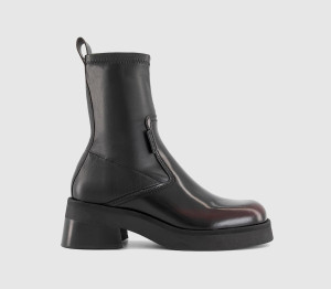 Miista Womens Oliana Boots Black Burgandy, 3
