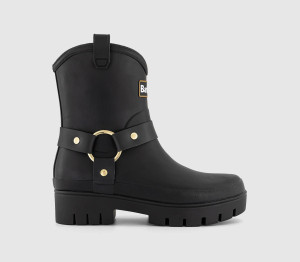 Barbour Womens Elley Harness Welly Boots Black, 7
