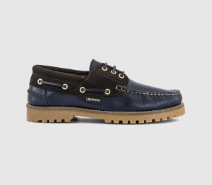 Barbour Mens Deck Boat Shoes Navy Blue, 7
