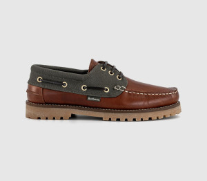 Barbour Mens Deck Boat Shoes Mahogany Brown, 7
