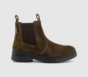 Barbour Mens Turnbull Chelsea Boots Oiled Olive Suede Green, 7