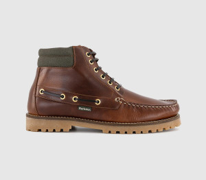 Barbour Mens Tiller Moccasin Men's Boots Mahogany Brown, 10