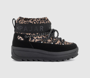 Pajar Womens Galaxy Mini Boots Black Leopard, 4