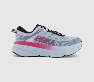 Hoka Womens Bondi 7 Trainers Mineral Blue Rhubarb F, 5