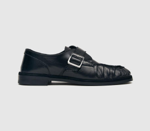Alohas Womens Brandy Loafers Black Leather, 8