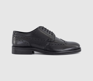 OFFICE Mens Mayhem Derby Lace Up Brogues Black Leather, 11