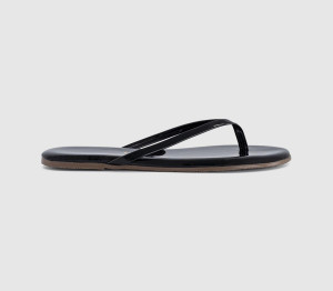 Tkees Womens Lily Nude Foundations Flip Flops Black Gloss, 5