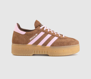 Adidas Womens Handball Spezial Bold Trainers Preloved Brown Clear Pink Gum, 4
