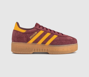 Adidas Womens Handball Spezial Bold Trainers Shadow Red Crew Yellow Gum, 8