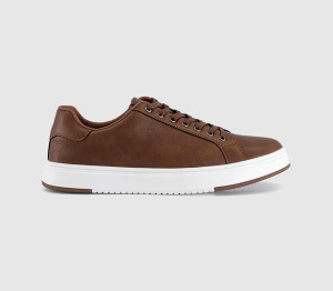 OFFICE Mens Casper Perf Detail 7 Eye Trainers Tan