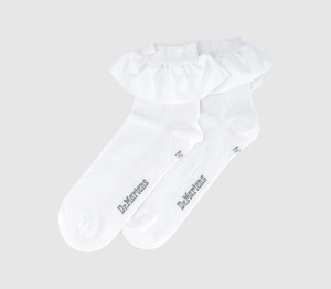 Dr. Martens Satin Frill Socks White, S/M