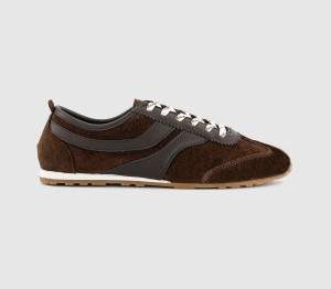 OFFICE Womens Thunder Suede Slim Sole Runner Brown, 4