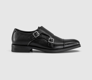 OFFICE Mens Moseley Double Monk Strap Shoes New Black, 8