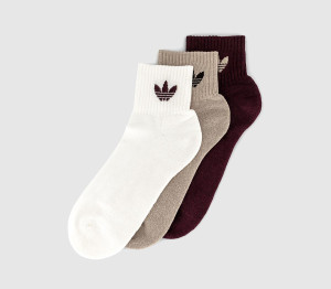 Adidas Ankle Socks 3 Pairs White Stone Maroon, L