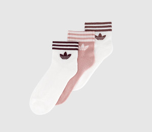 Adidas Ankle Sock 3 Pairs White Wonder Mauve White