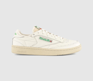 Reebok Mens Club C 1985 TV Trainers Chalk Paper White Green, 6.5