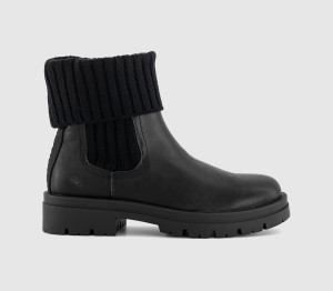 Earthaddict Womens Earth Addict Orchid Folded Cuff Chelsea Boots Black, 4