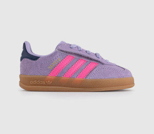 Adidas Kids Gazelle Indoor Infant Trainers Powder Plum Lucid Pink Purple, 6infant